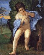 Palma Vecchio Young Faunus Playing the Syrinx Germany oil painting artist